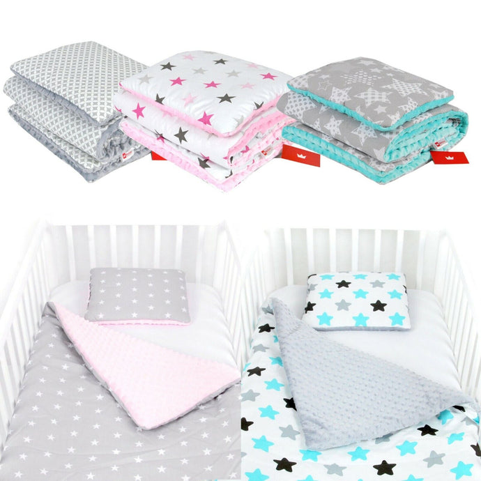 BABYLUX Babydecke Krabbeldecke MINKY Kuscheldecke Decke 75 x 100 cm mit KISSEN