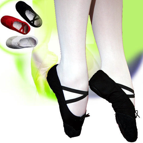 Ballettschuhe SCHWARZ Tanzschuche Ballet Ballettschläppchen Schuhe Tanz Leder